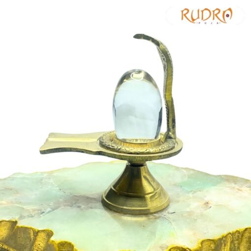 Sphatik Lingam 49 Gm With Brass Stand (2 Inch)
