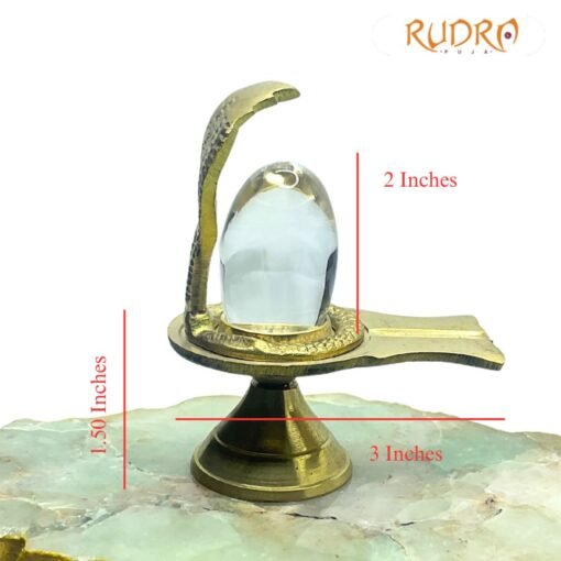 Sphatik Lingam 49 Gm With Brass Stand (2 Inch)