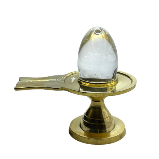 Sphatik Lingam With Brass Stand - 1.75 Inches - (48 Gram)