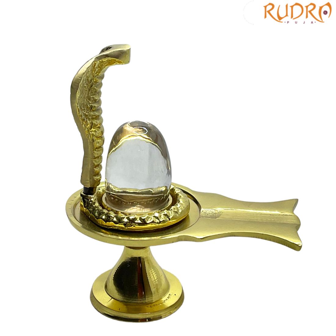 Sphatik Lingam With Brass Stand - 35 Gram