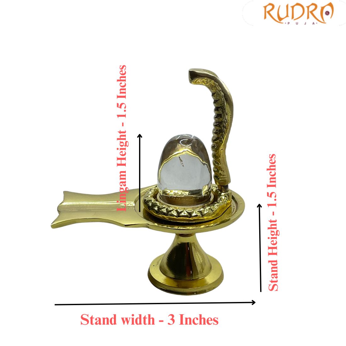 Sphatik Lingam With Brass Stand - 35 Gram