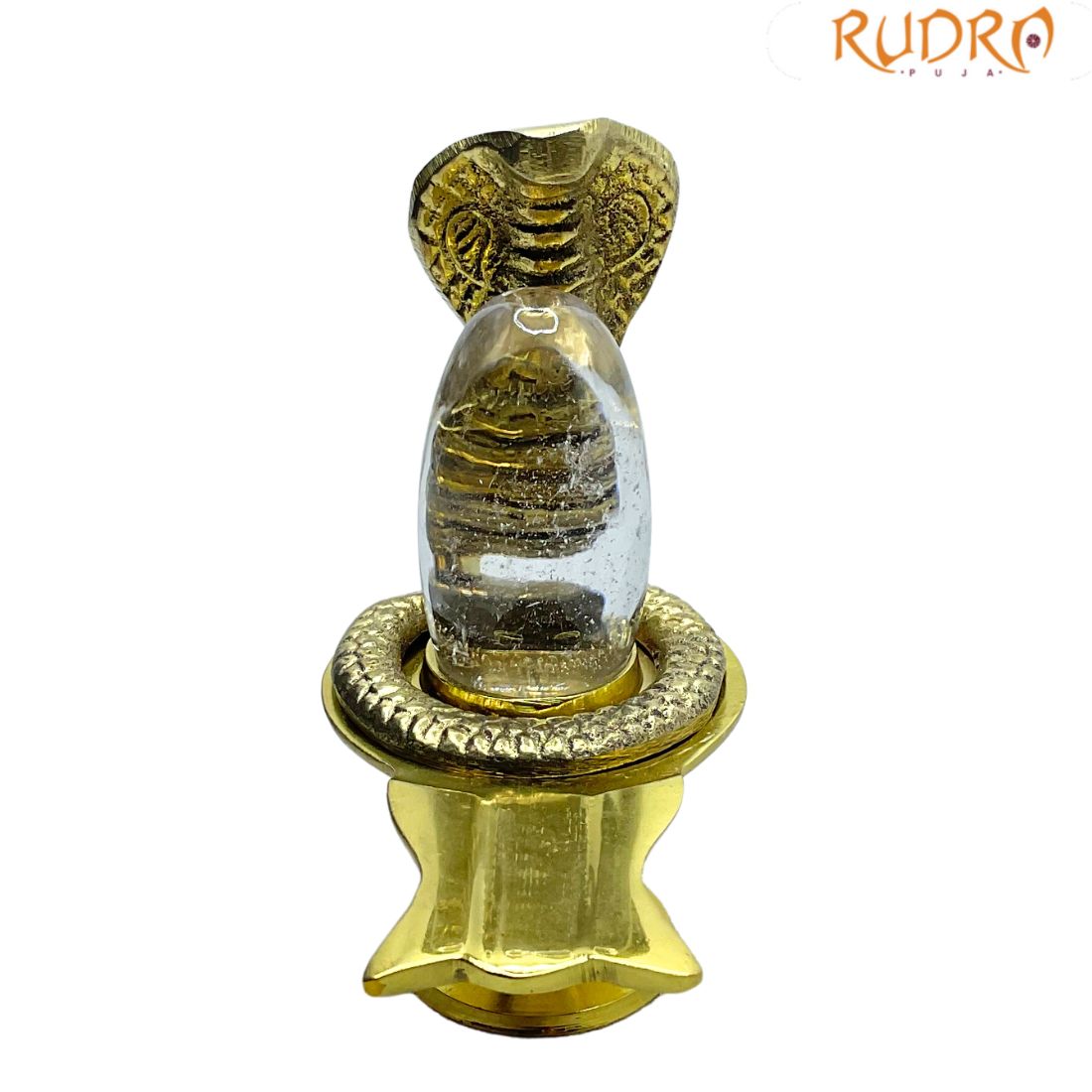 Sphatik Lingam With Brass Stand - 52 Gram