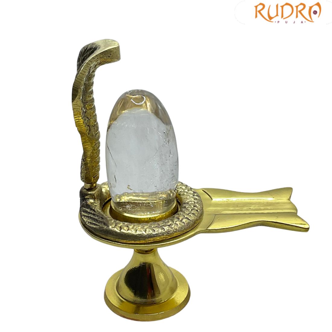 Sphatik Lingam With Brass Stand - 52 Gram