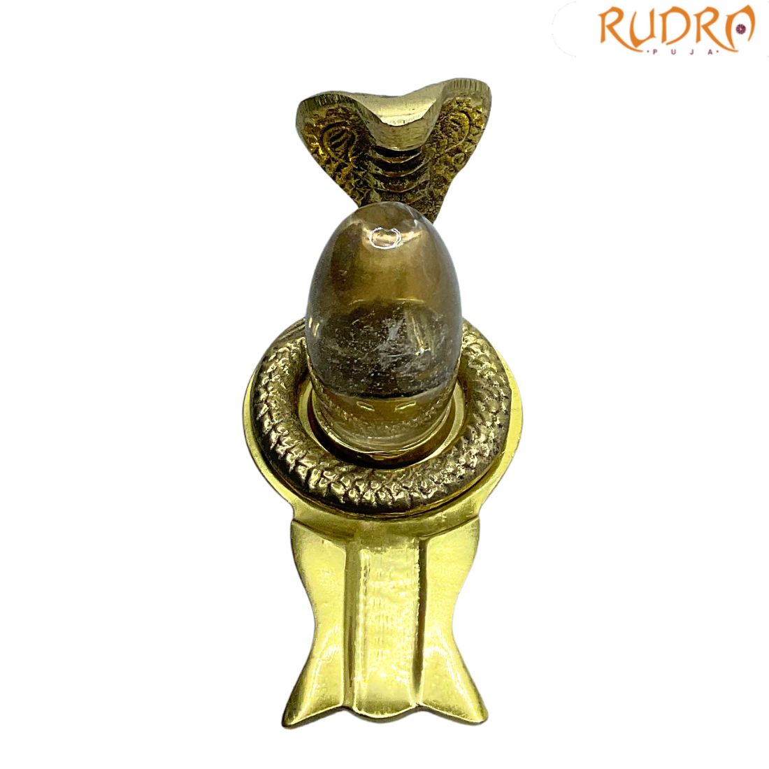 Sphatik Lingam With Brass Stand - 52 Gram