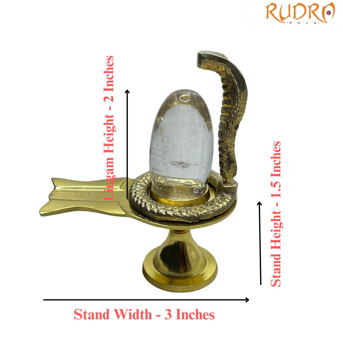 Sphatik Lingam With Brass Stand - 52 Gram