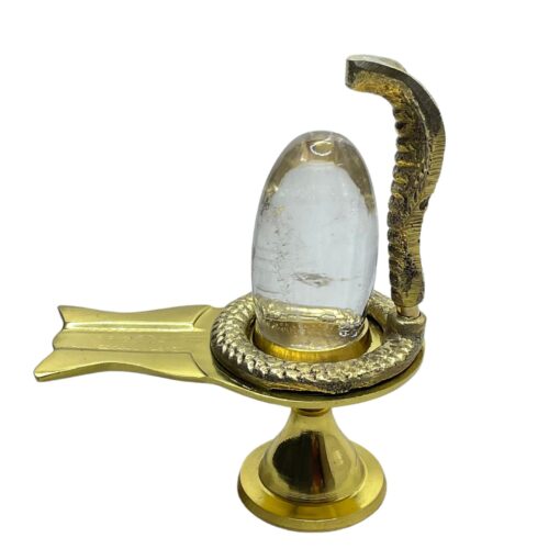 Sphatik Lingam With Brass Stand - 52 Gram