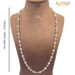 Sphatik Rudraksha Silver Capped Mala - 7 Mm