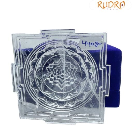 South Indian Sphatik Shree Yantra 2 Inches 440 Grams