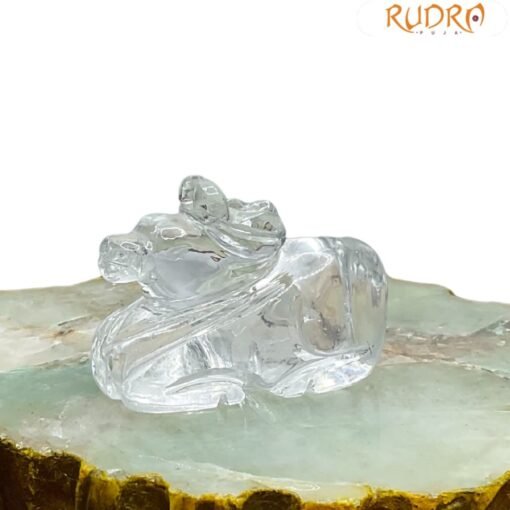 Crystal Sphatik Nandi 1.50 Inches (69 Grams )