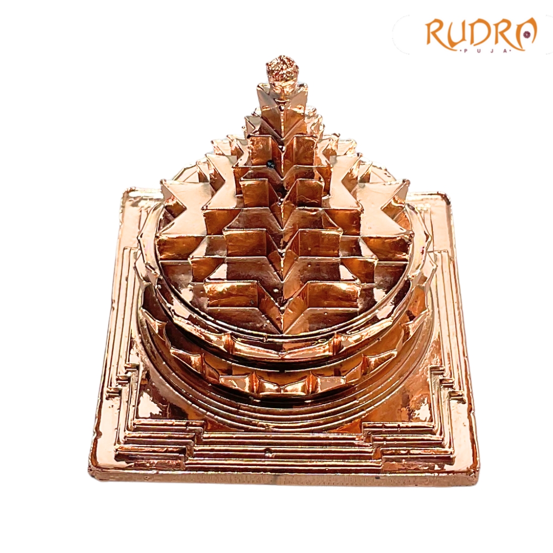 Pure Copper Hollow Meru Shree Yantra - 3 Inches - ( 345 Grams )