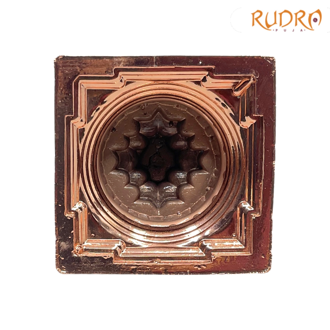Pure Copper Hollow Meru Shree Yantra - 3 Inches - ( 345 Grams )