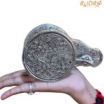 Carved Sphatik Lingam With German Silver Base - 476 Grams