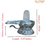 Carved Sphatik Lingam With German Silver Base - 476 Grams