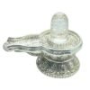 Sphatik Carved Lingam With German Silver Base 4 By 5.5 Inches 470 Grams 30 Sphatik-Carved-Lingam-With-German-Silver-Base-4-By-5.5-Inches-470-Grams-Lp-C.jpg