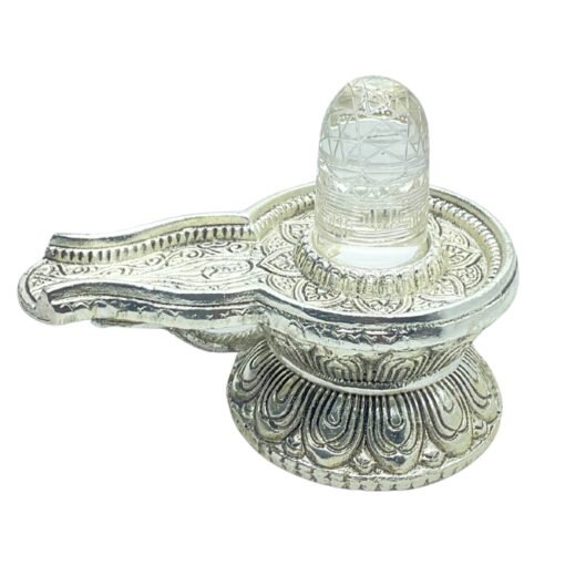 Sphatik-Carved-Lingam-With-German-Silver-Base-4-By-5.5-Inches-470-Grams-Lp-C.jpg