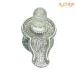 Sphatik-Carved-Lingam-With-German-Silver-Base-4-by-5.5-Inches-487-Grams-FP-C.jpg