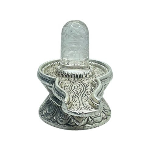 Sphatik-Carved-Lingam-With-German-Silver-Base-4-By-5.5-Inches-487-Grams-Mp-C.jpg