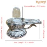 Sphatik Carved Lingam With German Silver Base 4.5 by 5.25 Inches 470 Grams