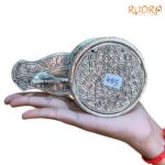 Sphatik Lingam With German Silver Base 4.5 by 5.5 Inches 485 Grams