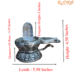 Sphatik Lingam With German Silver Base (471 Gram )