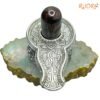 Tiger Eye Lingam With German Silver Base - 530 Gram - 4 Inches 10 Tiger-Eye-Lingam-With-German-Silver-Base-530-Gram-4-Inches-Up-C.jpg