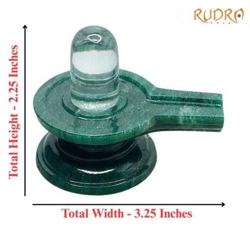 Sphatik Lingam With green Jade base 2.25 inches - 158 Grams