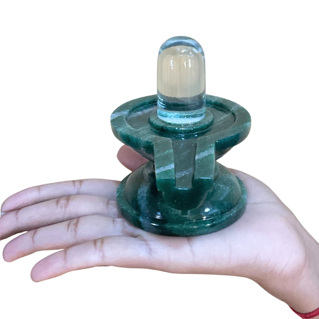 Special Sphatik Lingam With green Margatha base