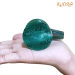 Lab Certified Sphatik Lingam With Green Jade Base - (117 Grams) - 2.25 Inches - (Rudrapuja)