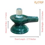 Lab Certified Sphatik Lingam With Green Jade Base - (117 Grams) - 2.25 Inches - (Rudrapuja)