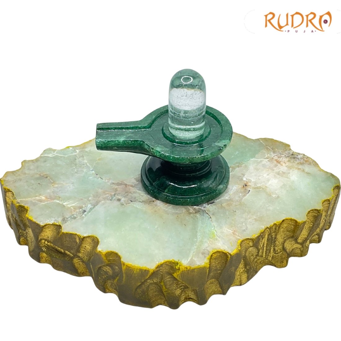 Lab Certified Sphatik Lingam With Green Jade Base - (148 Grams) - 2.75 Inches 3 Lab-Certified-Sphatik-Lingam-With-Green-Jade-Base-148-Grams-2.75-Inches-Lp-C.jpg