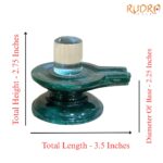 Lab Certified Sphatik Lingam With Green Jade Base - (305 Grams) - 2.75 Inches - (Rudrapuja)