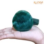 Pure Sphatik Lingam With Green Jade Base - (228 Grams) - (2.5 Inches) - (Rudrapuja)