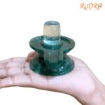 Pure Sphatik Lingam With Green Jade Base - (228 Grams) - (2.5 Inches) - (Rudrapuja)