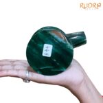 Pure Sphatik Lingam With Green Jade Base - (445 Grams) - (3.75 Inches) - (Rudrapuja)