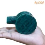 Rudrapuja Original Sphatik Lingam With Green Jade Base - 3.25 Inch ( 220 Gram )