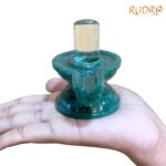 Rudrapuja Original Sphatik Lingam With Green Jade Base - 3.25 Inch ( 220 Gram )