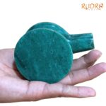 Rudrapuja Sphatik Lingam With green Jade base 3.75 inches - 531 Grams