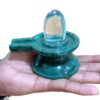 Rudrapuja Sphatik Lingam With green Jade base 3.75 inches - 531 Grams