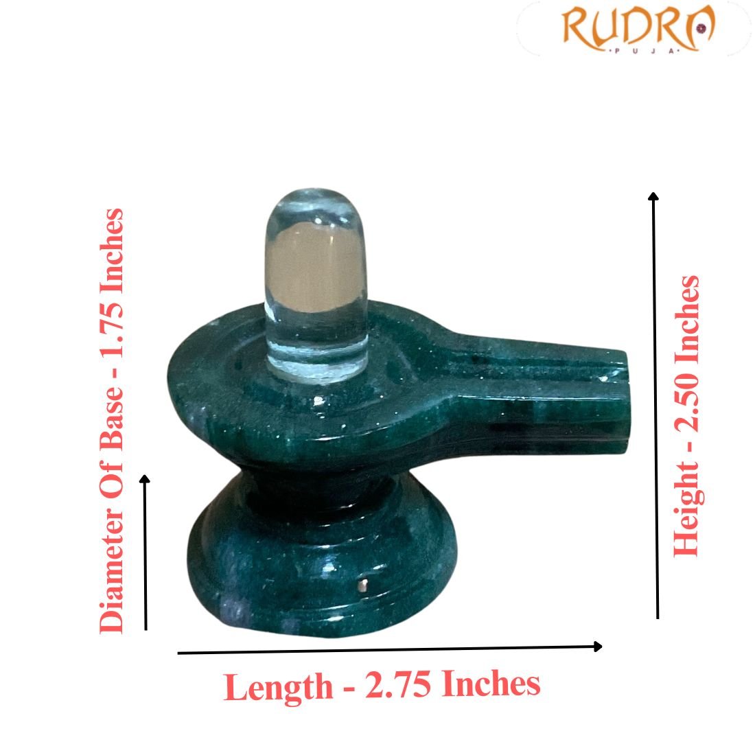 Sphatik Lingam With Green Jade Base - (122 Grams)