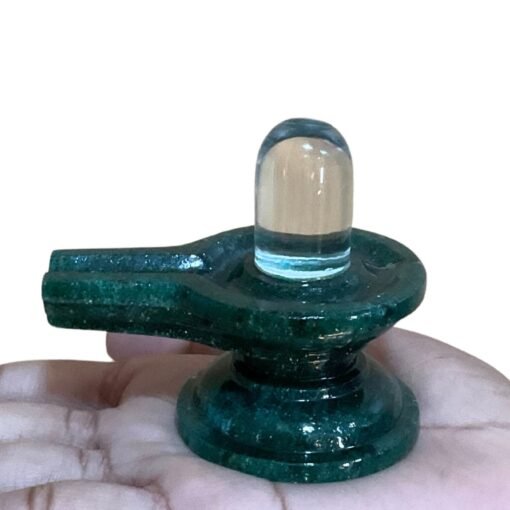 Sphatik Lingam With Green Jade Base 137 Gm