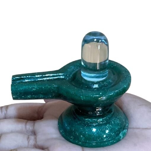Sphatik Lingam With Green Jade Base 142 Gm
