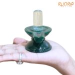 Sphatik Lingam With Green Jade Base - 158 Grams - (3 Inches )