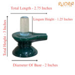 Sphatik Lingam With Green Jade Base - 158 Grams - (3 Inches )