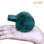 Sphatik Lingam With Green Jade Base - (199 Grams) - 2.5 Inches - (Rudrapuja)