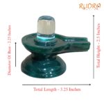 Sphatik Lingam With Green Jade Base - (199 Grams) - 2.5 Inches - (Rudrapuja)