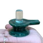 Sphatik Lingam With Green Jade Base - 2.25 Inches - (165 Grams)
