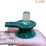 Sphatik Lingam With Green Jade Base - 2.25 Inches - (165 Grams)