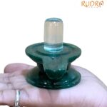 Sphatik Lingam With Green Jade Base - 2.25 Inches - (165 Grams)