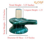 Sphatik Lingam With Green Jade Base - 2.25 Inches - (217 Grams) - (Rudrapuja)