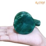 Sphatik Lingam With Green Jade Base - 2.5 Inches - (182 Grams) - (Rudrapuja)